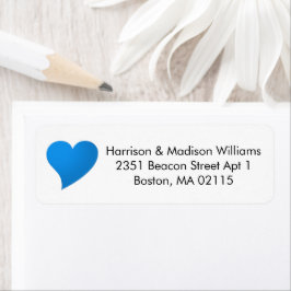 Niedliches blaues Herz Rücksendeadresse