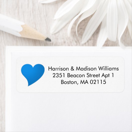 Niedliches blaues Herz Rücksendeadresse (Insitu)