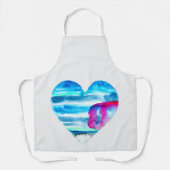 Niedliches blaues Herz Schürze (Vorderseite)