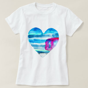 Niedliches blaues Herz T-Shirt