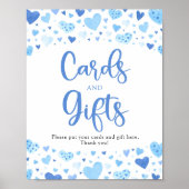 Niedliches blaues Herz - Valentine Karten und Gesc Poster (Vorne)