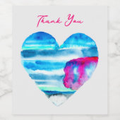 Niedliches blaues Herz Weinetikett (Einzelnes Label)