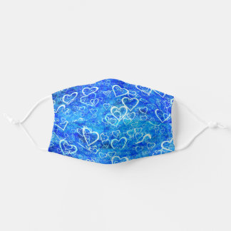 Niedliches Blaues Herzmuster Mund-Nasen-Maske Aus Stoff