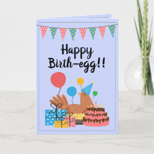 Niedliches Blaues Huhn & Geschenke Spaß Geburtstag Karte