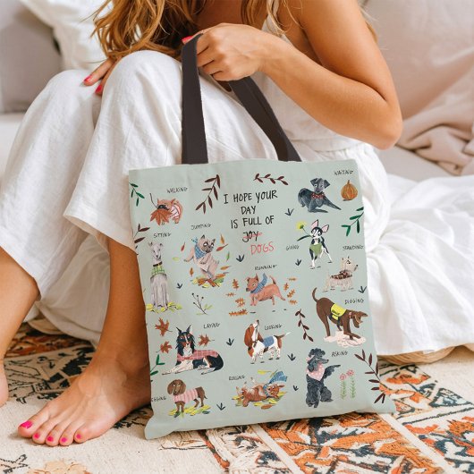 Niedliches Blaues Hundeschleppmuster Tasche