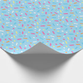 Niedliches blaues Icing mit Sprinklen Donut Geschenkpapier (Ecke)