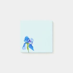 Niedliches blaues Iris-Aquarellkunstpapier Post-it Klebezettel