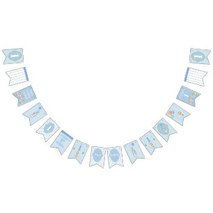 Niedliches Blaues Kaninchen 1 1 Erster Geburtstag Wimpelkette