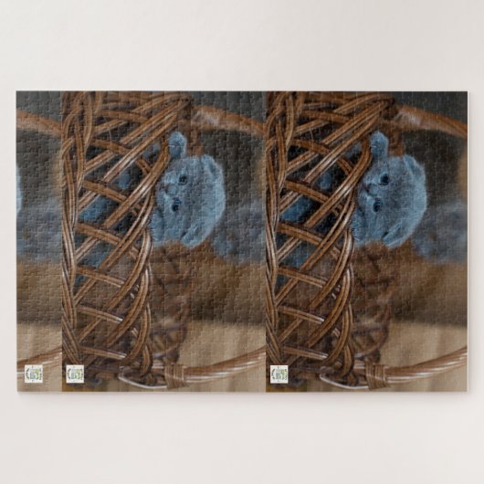 Niedliches blaues Kätzchen-Puzzle. Puzzle (Horizontal)