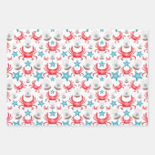 Niedliches blaues Küstengewässer Krebse und Musche Geschenkpapier Set (Vorderseite 2)