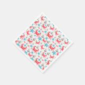 Niedliches blaues Küstengewässer Krebse und Musche Serviette (Ecke)