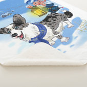 Niedliches blaues Merle im Schnee Sherpadecke (3/4)