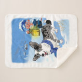 Niedliches blaues Merle im Schnee Sherpadecke (Vorderseite (Horizontal))