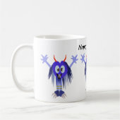 Niedliches blaues Monster Halloween Kaffeetasse (Links)