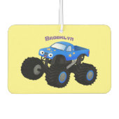 Niedliches blaues Monster-LKW-Cartoon Autolufterfrischer (Vorderseite)