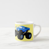 Niedliches blaues Monster-LKW-Cartoon Espressotasse (Rechts)