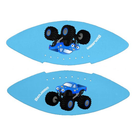 Niedliches blaues Monster-LKW-Cartoon Football (Paneele)