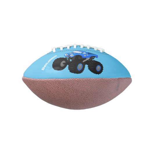 Niedliches blaues Monster-LKW-Cartoon Football (Gedreht 90)