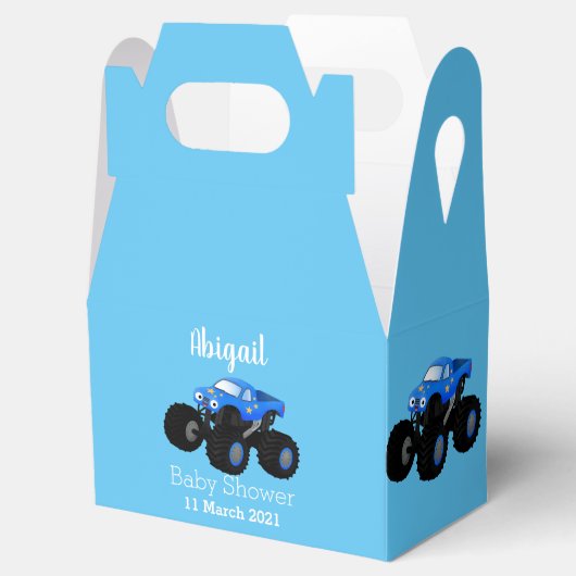 Niedliches blaues Monster-LKW-Cartoon Geschenkschachtel (Geöffnet)
