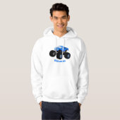 Niedliches blaues Monster-LKW-Cartoon Hoodie (Vorne ganz)