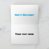 Niedliches blaues Monster-LKW-Cartoon Karte (Innenseite)