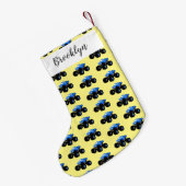 Niedliches blaues Monster-LKW-Cartoon Kleiner Weihnachtsstrumpf (Rückseite (Hängend))