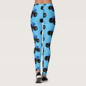 Niedliches blaues Monster-LKW-Cartoon Leggings (Rückseite)