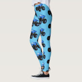 Niedliches blaues Monster-LKW-Cartoon Leggings (Links)