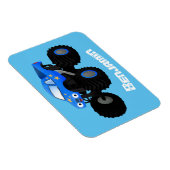 Niedliches blaues Monster-LKW-Cartoon Magnet (Rechte Seite)