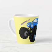 Niedliches blaues Monster-LKW-Cartoon Milchtasse (Linke Ecke)