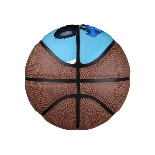 Niedliches blaues Monster-LKW-Cartoon Mini Basketball (Rechts)