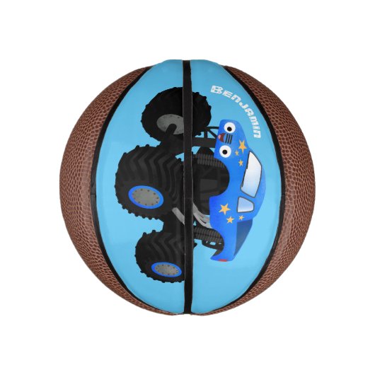 Niedliches blaues Monster-LKW-Cartoon Mini Basketball (Vertikal)