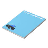 Niedliches blaues Monster-LKW-Cartoon Notizblock (Rotiert)