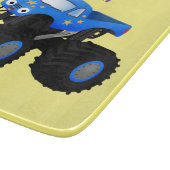 Niedliches blaues Monster-LKW-Cartoon Schneidebrett (Ecke)