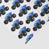 Niedliches blaues Monster-LKW-Cartoon Seidenpapier (Ausschnitt)