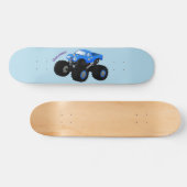 Niedliches blaues Monster-LKW-Cartoon Skateboard (Horizontal)
