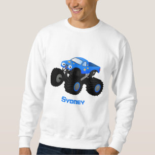 Niedliches blaues Monster-LKW-Cartoon Sweatshirt