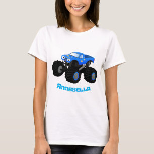 Niedliches blaues Monster-LKW-Cartoon T-Shirt