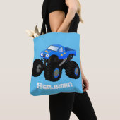 Niedliches blaues Monster-LKW-Cartoon Tasche (Von Nahem)