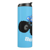 Niedliches blaues Monster-LKW-Cartoon Thermosbecher (Nach links gedreht)