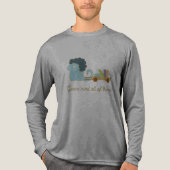 Niedliches blaues Monster mit einem Buchkarren Tri-Blend Shirt (Vorderseite)