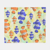 Niedliches blaues Orangenfisch-Muster Fleecedecke (Vorderseite (Horizontal))