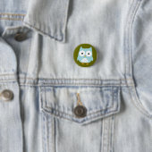 Niedliches blaues Owl Funny Whimsical Owl Zeichen Button (Beispiel)