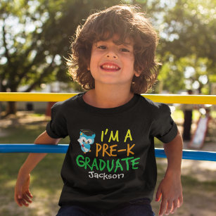 Niedliches blaues Owl vor dem K-Abschluss Kleinkind T-shirt