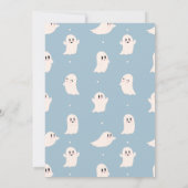 Niedliches blaues RetroHalloween-Party Einladung (Rückseite)