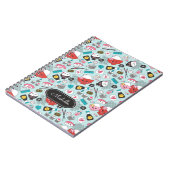 Niedliches blaues Sushi-Muster Notizblock (Linke Seite)