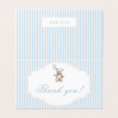 Niedliches blaues Teddy Bär Babydusche Danke Karte (Außenseite Aufgefaltet)