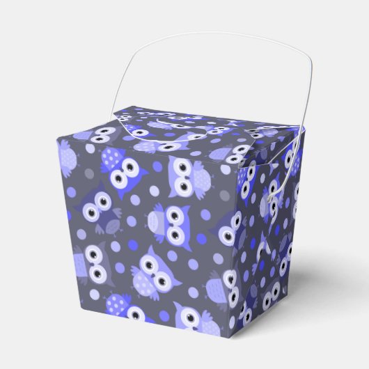 Niedliches blaues Uhmuster Geschenkschachtel (Vorderseite)
