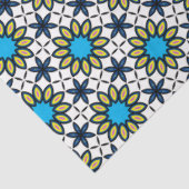 Niedliches blaues und gelbes Nahtloses Muster Seidenpapier (Ausschnitt)