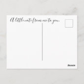 Niedliches blaues und weißes Aquarellfarben Retro Postkarte (Rückseite)